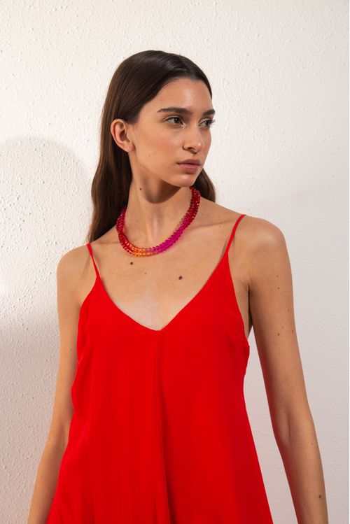 VESTIDO SHITAKE ROJO